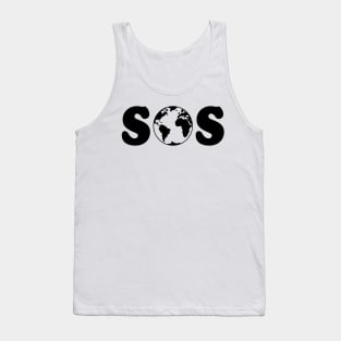 SOS – Earth Overshoot Day / Climate Change (Black) Tank Top